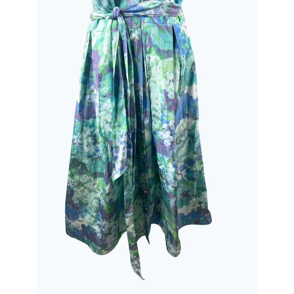 Sara Campbell Ashley Floral Halter Neck Button-Down Maxi Dress W/ Belt Size 12 - Picture 8 of 15